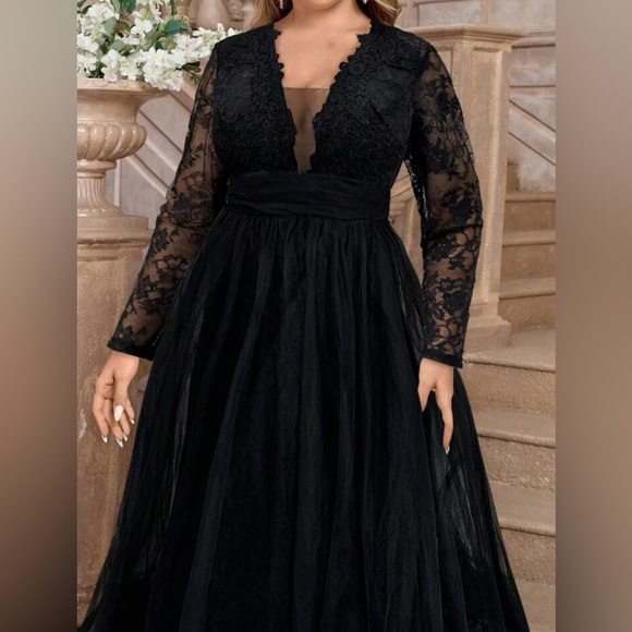 SHEIN Belle Elegant Black Dress - Picture 5 of 6